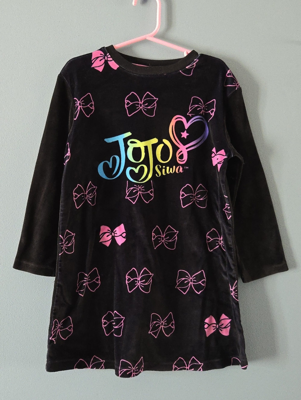JoJo Siwa Black Velvet Nightgown XS 4-5